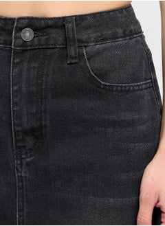 Ginger Denim Midi Skirt With Slit  - Image 4