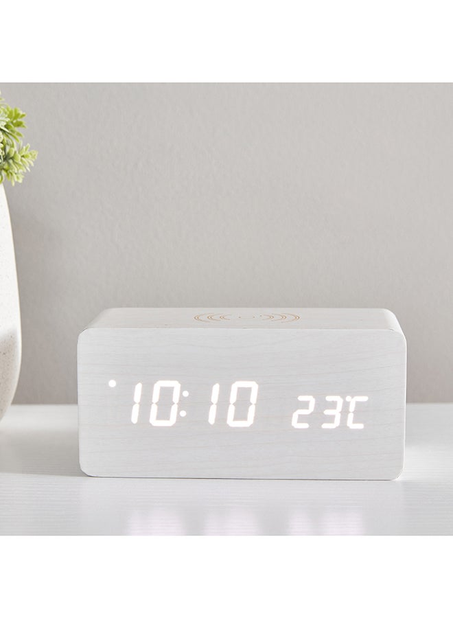 Home Box Espiri LED Wooden Clock with Bluetooth Speaker and Voice Control 15 x 7 x 7 cm  - Image 3