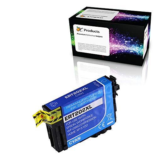 OCProducts Remanufactured Ink Cartridge Replacement Pack for Epson 202 202XL for XP-5100 WF-2860 (Cyan) - Image 1