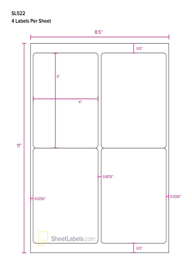 Sheet Labels 4" x 5" Labels for Shipping/Mailing from SheetLabels.com, Laser or Inkjet Printable, 400 Labels - 100 Sheets - Image 4