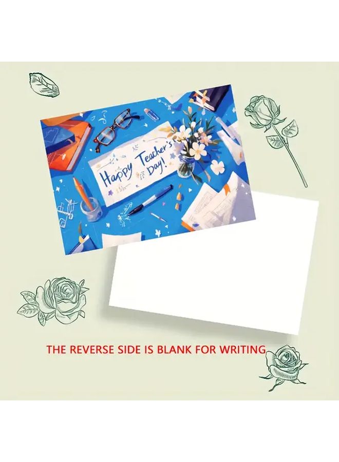 10pcs Teachers Day Greeting Cards 4.49x3.15 Inch Handwritten Blessing Message Gifts - Image 5