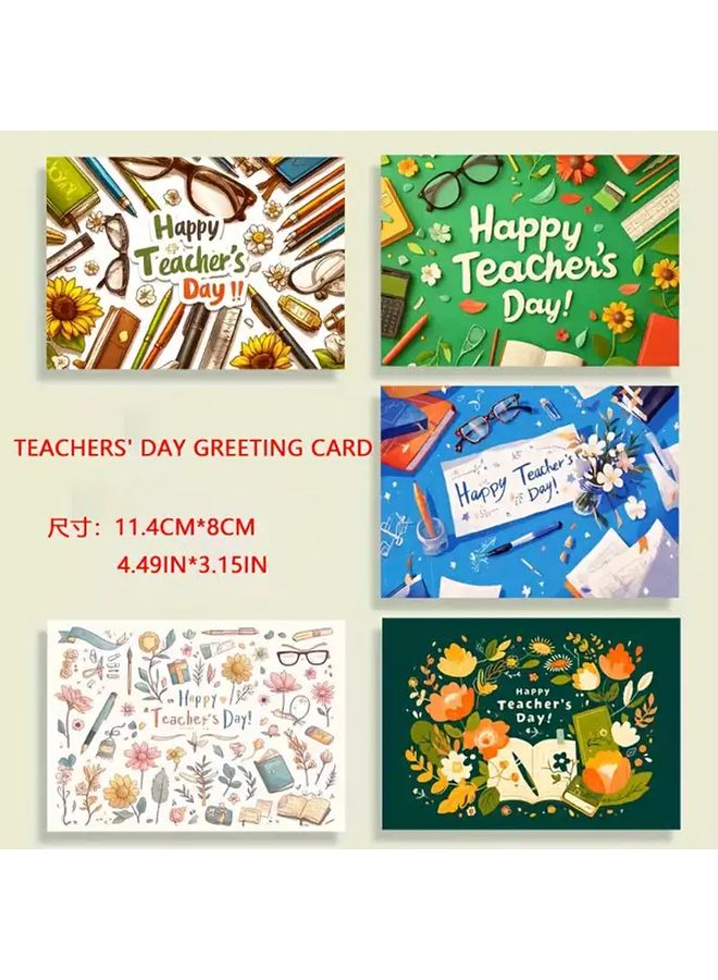 10pcs Teachers Day Greeting Cards 4.49x3.15 Inch Handwritten Blessing Message Gifts - Image 3