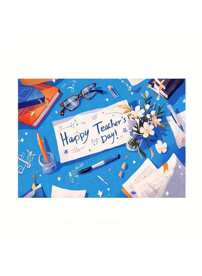 10pcs Teachers Day Greeting Cards 4.49x3.15 Inch Handwritten Blessing Message Gifts - Image 1