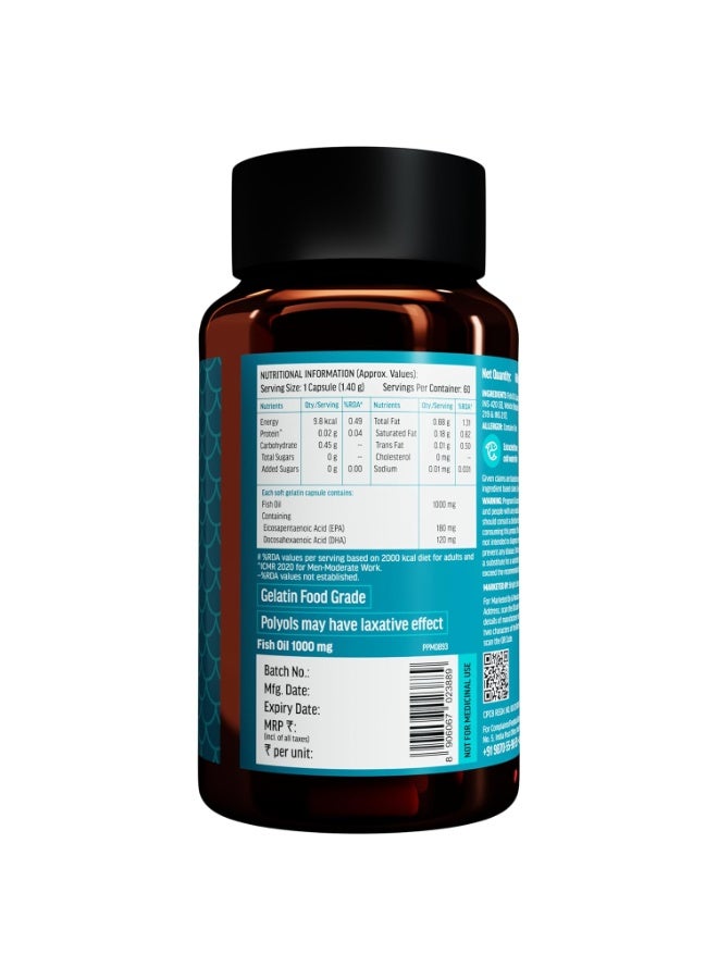hk vitals Fish Oil and Multivitamin (60 Tablets Each) Combo Pack | 1000mg Omega 3 with 180mg EPA & 120mg DHA | Enhances Energy, Immunity & Joints Health - Image 2
