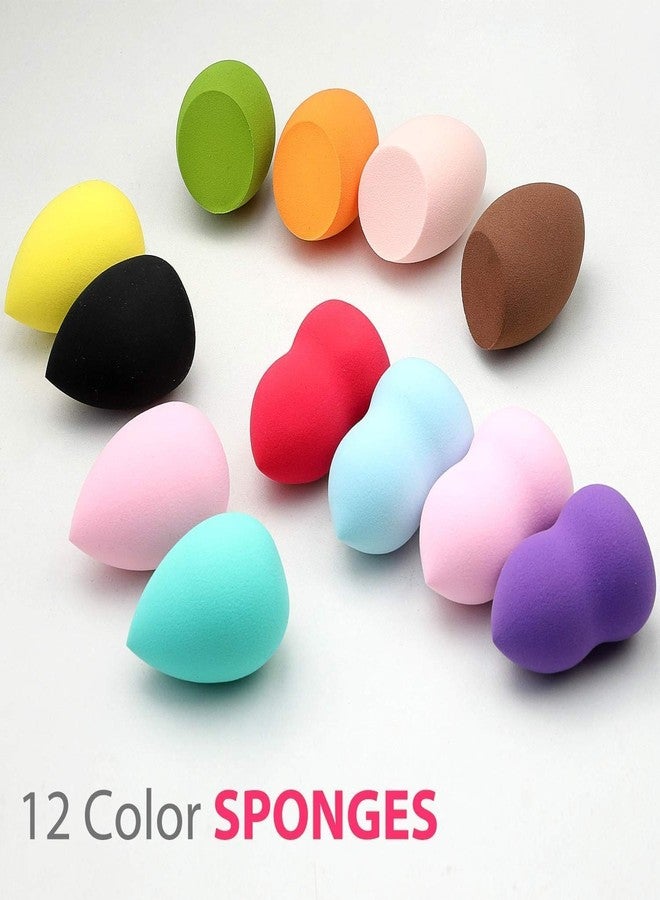 kreni 12 Pcs Makeup Sponge Set Mini Makeup Sponges for Foundation, Liquid, Cream, Powder,Makeup Sponge Puff With Foundation Powder Sponge (Multicolor) Beauty Gift Set - Image 2