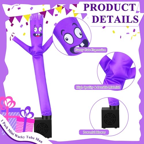 Poen Mini Wacky Waving Inflatable Tube Guy for Kids Gift with Blower Gag Inflatable Tube Man Birthday Desktop Decor Dancing Blow up Man for Office Party Decor(Interesting) - Image 3