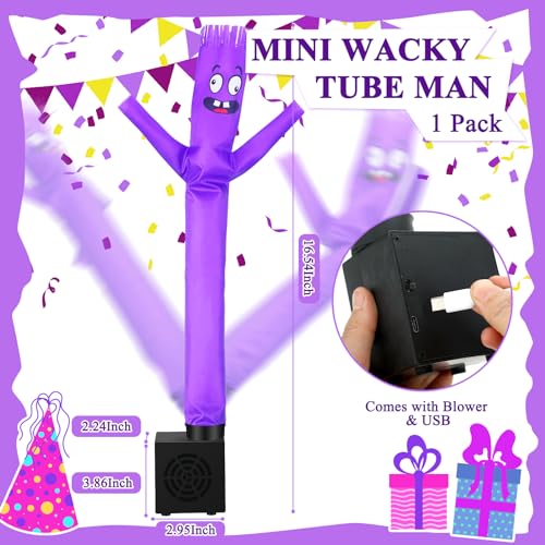 Poen Mini Wacky Waving Inflatable Tube Guy for Kids Gift with Blower Gag Inflatable Tube Man Birthday Desktop Decor Dancing Blow up Man for Office Party Decor(Interesting) - Image 2