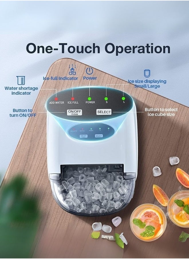 Vosco Ice Maker Countertop Grey – 12Kg/24H, 9 Ice Cubes in 6 Mins, 2 Ice Sizes, Compact & Portable Ice Machine for Home, Office, Kitchen  - Image 3