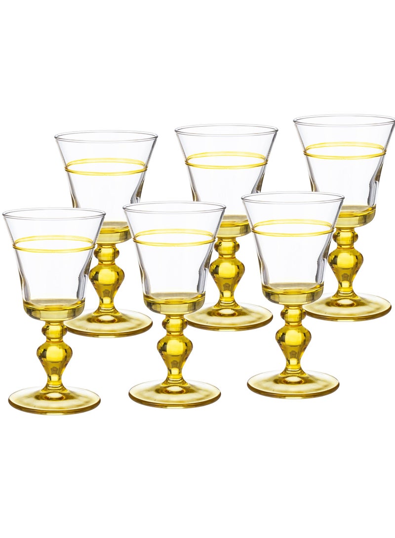Dania A set of cups with a Turkish glass base, yellow color decor - Image 1