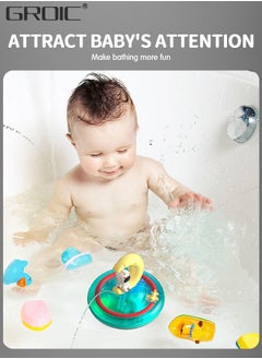 GROIC Electric Baby Bath Toys, Space Astronaut Swimming & Bathing Spray Water Light Up Toys with LED Light, Automatic Rotation, Ring play Bathtub Toy Rechargeable Battery  - Image 2