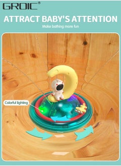 GROIC Electric Baby Bath Toys, Space Astronaut Swimming & Bathing Spray Water Light Up Toys with LED Light, Automatic Rotation, Ring play Bathtub Toy Rechargeable Battery  - Image 3