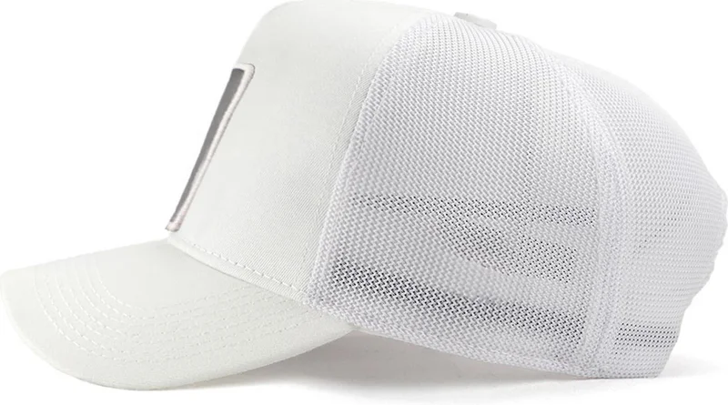 بلاك بورك Blackbörk V1 Trucker See You Later Never - Unisex White Hat (Cap) with 2 Code Logo