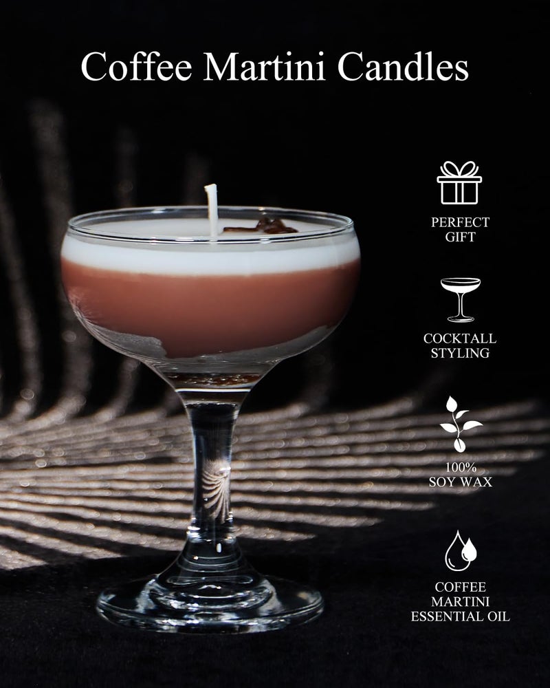 Espresso Martini Candles Gifts for Women,Coffee Martini Candles with Glass,Gift for Coffee Lovers,Funny Cocktail Soy Wax for Home, Bedroom,Christmas, Birthday,Mother's Day - Image 2