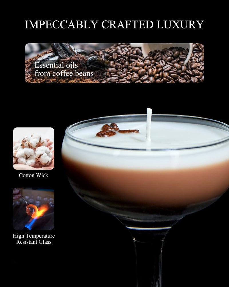 Espresso Martini Candles Gifts for Women,Coffee Martini Candles with Glass,Gift for Coffee Lovers,Funny Cocktail Soy Wax for Home, Bedroom,Christmas, Birthday,Mother's Day - Image 4