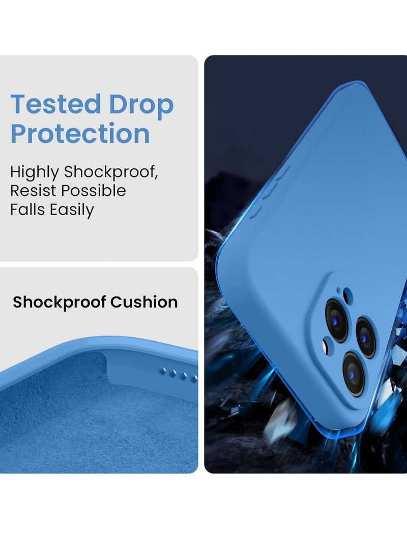 ELTRAZONE Designed for iPhone 15 Pro Max Case, Silicone Upgraded [Camera Protection] for iPhone 15 ProMax Case with [2 Screen Protectors], Anti-Scratch Microfiber Lining, 6.7 inch, Blue - Image 4