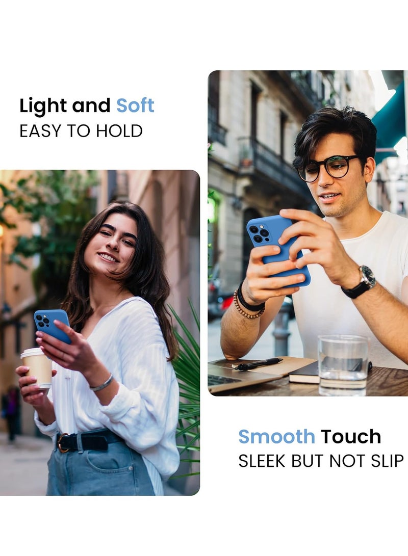 ELTRAZONE Designed for iPhone 15 Pro Max Case, Silicone Upgraded [Camera Protection] for iPhone 15 ProMax Case with [2 Screen Protectors], Anti-Scratch Microfiber Lining, 6.7 inch, Blue - Image 2