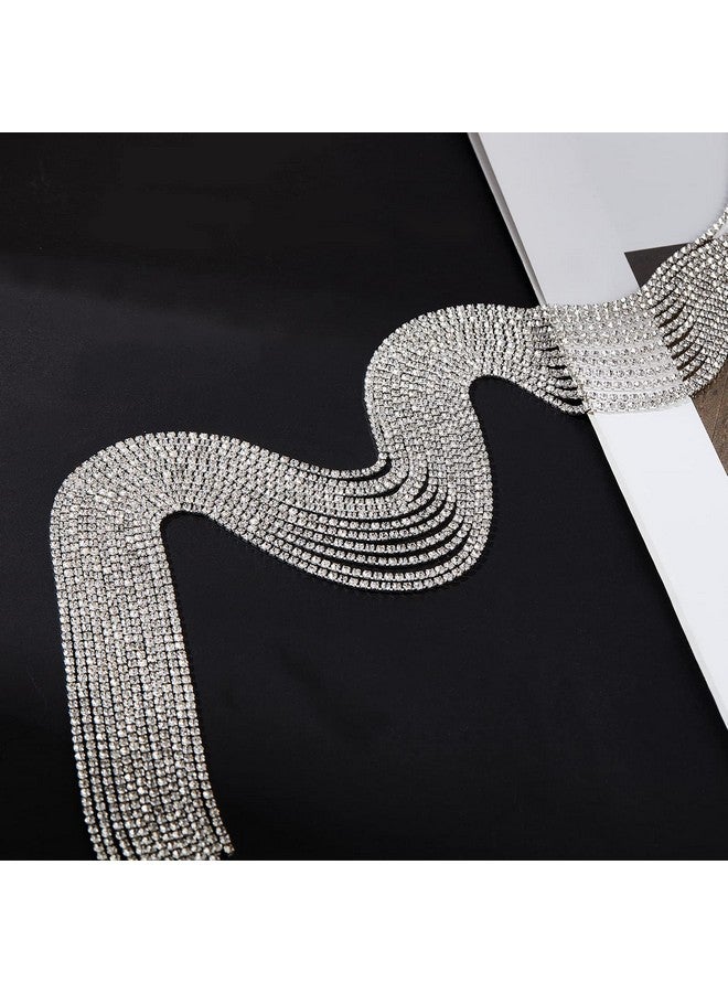 NICENEEDED 6Pcs Rhinestone Hair Chains For Women Punk Crystal Tassel Hair Clips Chains 18.5 Inch Long Rhinestones Hair Barrettes Extensions Hair Accessories For Girls Daily Wear - Image 3