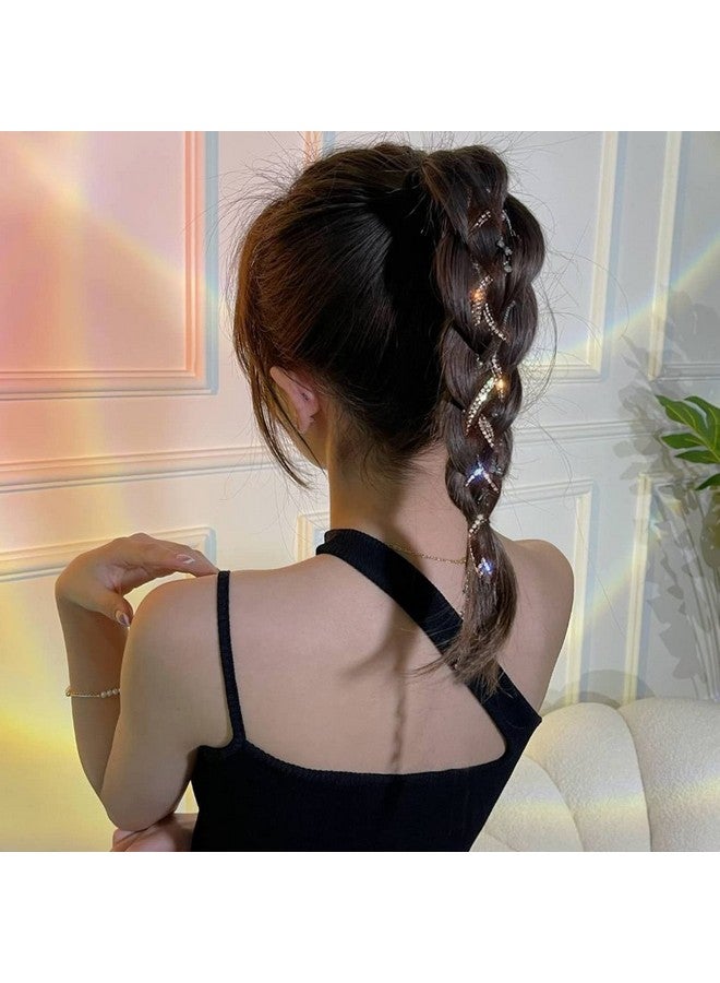 NICENEEDED 6Pcs Rhinestone Hair Chains For Women Punk Crystal Tassel Hair Clips Chains 18.5 Inch Long Rhinestones Hair Barrettes Extensions Hair Accessories For Girls Daily Wear - Image 5