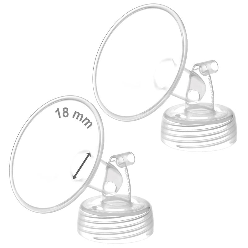 Maymom 18mm Wide Neck Pump Part Compatible with Spectra S1S2 Pumps Incl Wide Mouth Flange Not Original Spectra Flange Replaces Spectra Shield Compatible with Motif Luna Pumps