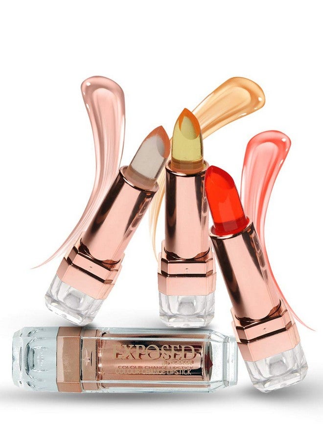 INCOLOR Multicolor Set Of 3 Exposed Color Change Lipstick, Glossy Finish, Jelly Crystal, Long Lasting, Waterproof Moisturizer Lipstick For Girl & Women Multicolor (Combo-1) - Image 1