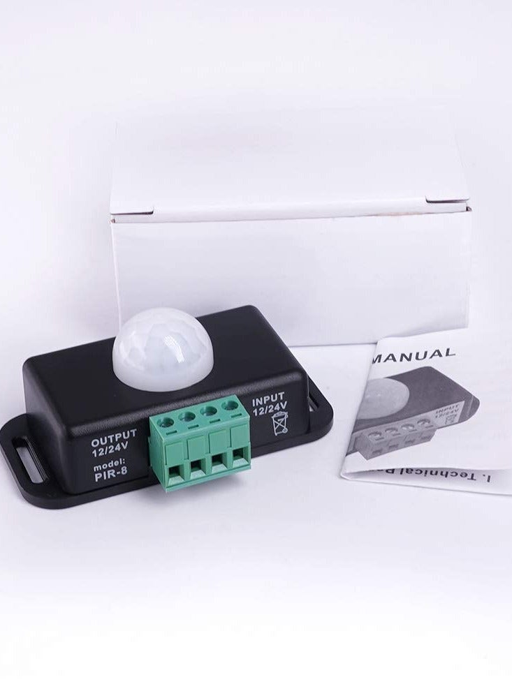 عبوة 2 مفتاح ضوء الأشعة تحت الحمراء لجسم الإنسان 12V/24V مع مستشعر حركة PIR للتحكم التلقائي في أضواء شريط LED للإضاءة - Image 3