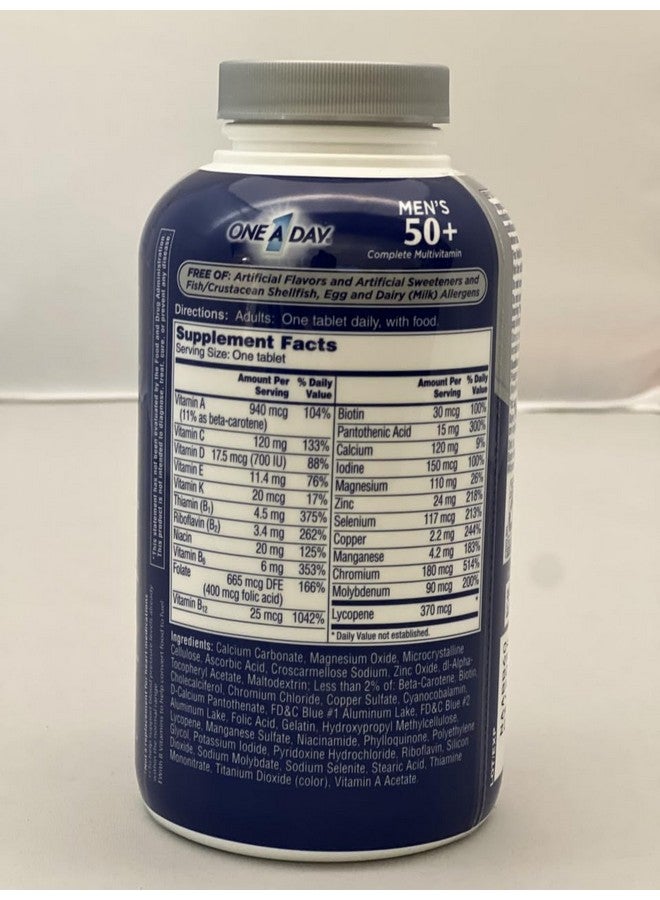 One A Day Men's 50 Plus Advantage Multi-Vitamins Tablet, SPECIALPack of 300 Count - Image 3