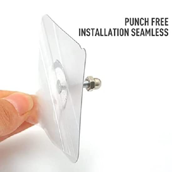 VONITY Stainless Steel PVC ABS Nail Free Seamless Adhesive NonTrace No Drilling Installation Hanging Waterproof Screws Wall Hook Transparent 10 Pack - Image 5