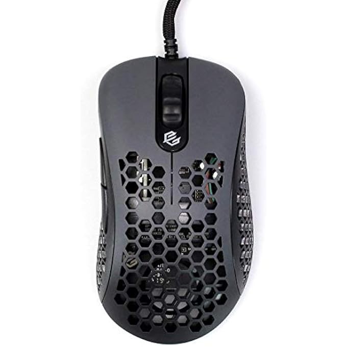 SKOLL SKL 2020 EDITION 65G ULTRA LIGHTWEIGHT HONEYCOMB DESIGN WIRED RGB GAMING MOUSE UP TO 12000 DPI (BLACK) (LONG) - Image 1