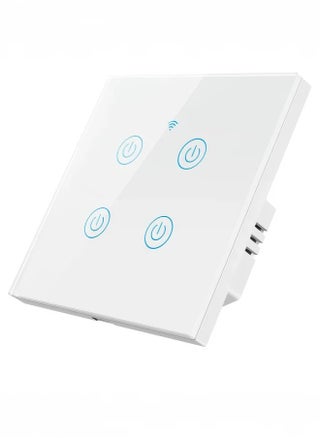 Smart WiFi Touch Light Switch 4 Gang, No Neutral Wire Required & Neutral Wire Compatible, Works with Alexa, Google Home, Apple HomeKit (via CozyLife), eWeLink App Control, Timer & Share Function - pzsku/Z53887F12F64DB157E431Z/45/1748227688/f80f35bb-7507-4aa0-9c5b-a6cb56b949c6