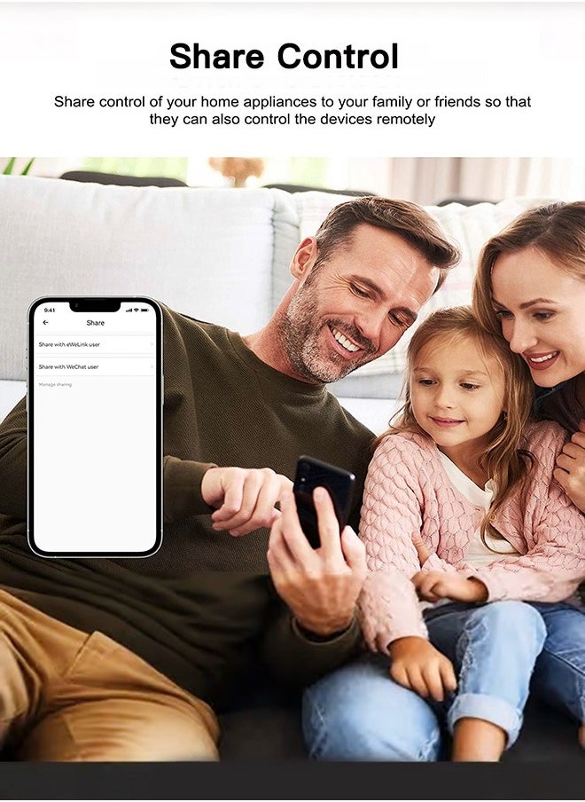 Smart WiFi Touch Light Switch 4 Gang, No Neutral Wire Required & Neutral Wire Compatible, Works with Alexa, Google Home, Apple HomeKit (via CozyLife), eWeLink App Control, Timer & Share Function