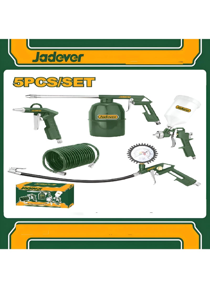 Jadever مجموعة أدوات تعمل بالهواء المضغوط Jadever - أدوات هواء متعددة الاستخدامات من 5 قطع للاستخدام المهني والمنزلي  - Image 2