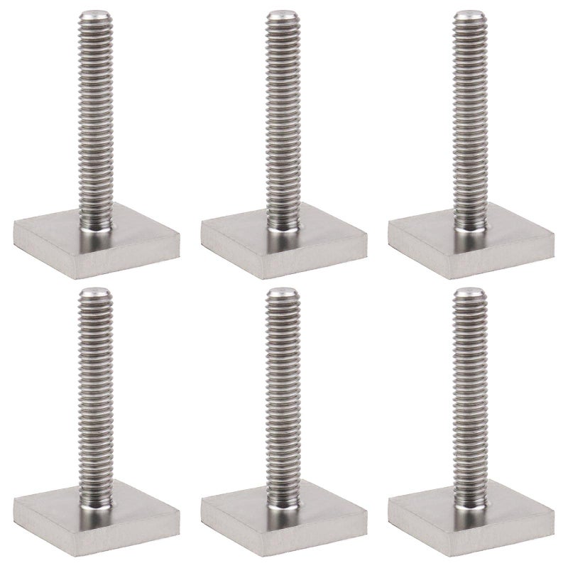 Micro Traders 6PCS TTrack Adapter M6 x 35 mm TSlot Bolts Stainless Steel 20x20mm Square Head Bolts Car Roof Bar Accessories for Car Roof Rack Roof Box Rail Carrier