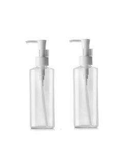 SYBL 2Pcs Portable Empty Refillable Clear Plastic Lotion Pumps Dispenser Bottle Container Holder For Cosmetic Makeup Cream Lotion Facial Cleanser Shampoo Cleanser Shower Gel(150ml/5oz) 