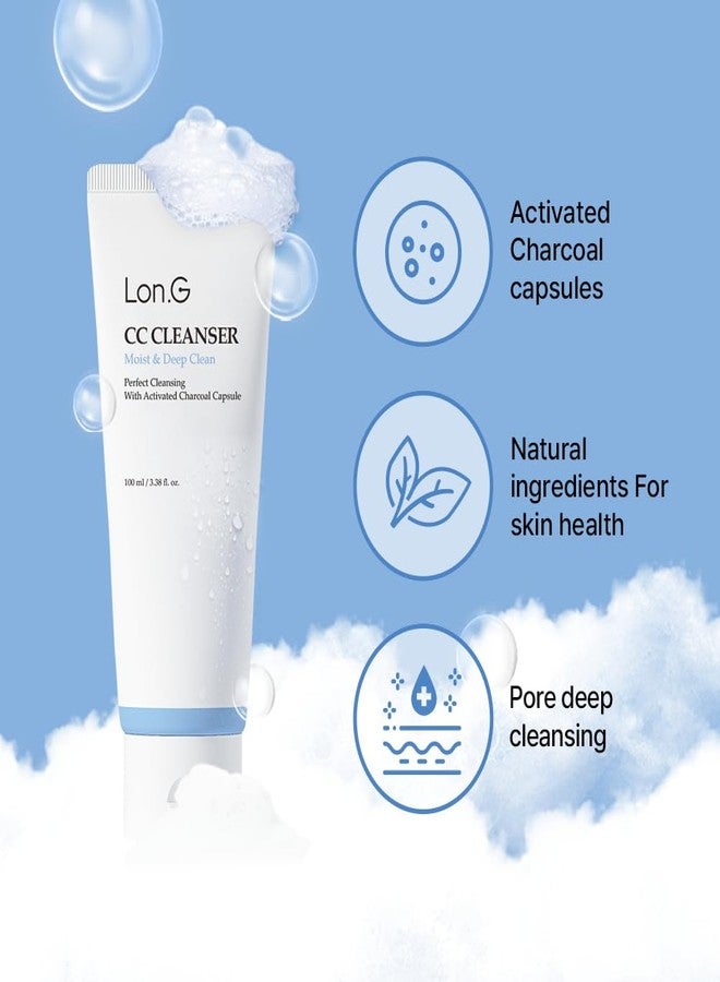 Long LON.G CC Cleanser, Charcoal Deep pore cleansing, acne-prone and oily skin, BHA, makeup removal, Sebum control, salicylic acid, double cleansing, Korean Skincare, 100ml / 3.38 Fl oz - Image 2