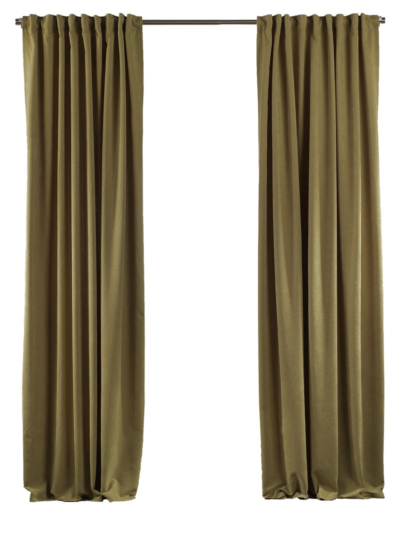 Zeenah Furniture Solid Color Home Decorative Curtains Velvet Look 2 Panels Hanging Back Tap & Rod Pocket Living Room Nursery Room Kitchen Office Windows Home Decoration  - Image 5