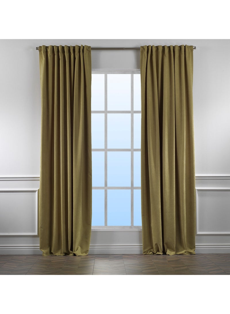 Zeenah Furniture Solid Color Home Decorative Curtains Velvet Look 2 Panels Hanging Back Tap & Rod Pocket Living Room Nursery Room Kitchen Office Windows Home Decoration  - Image 1