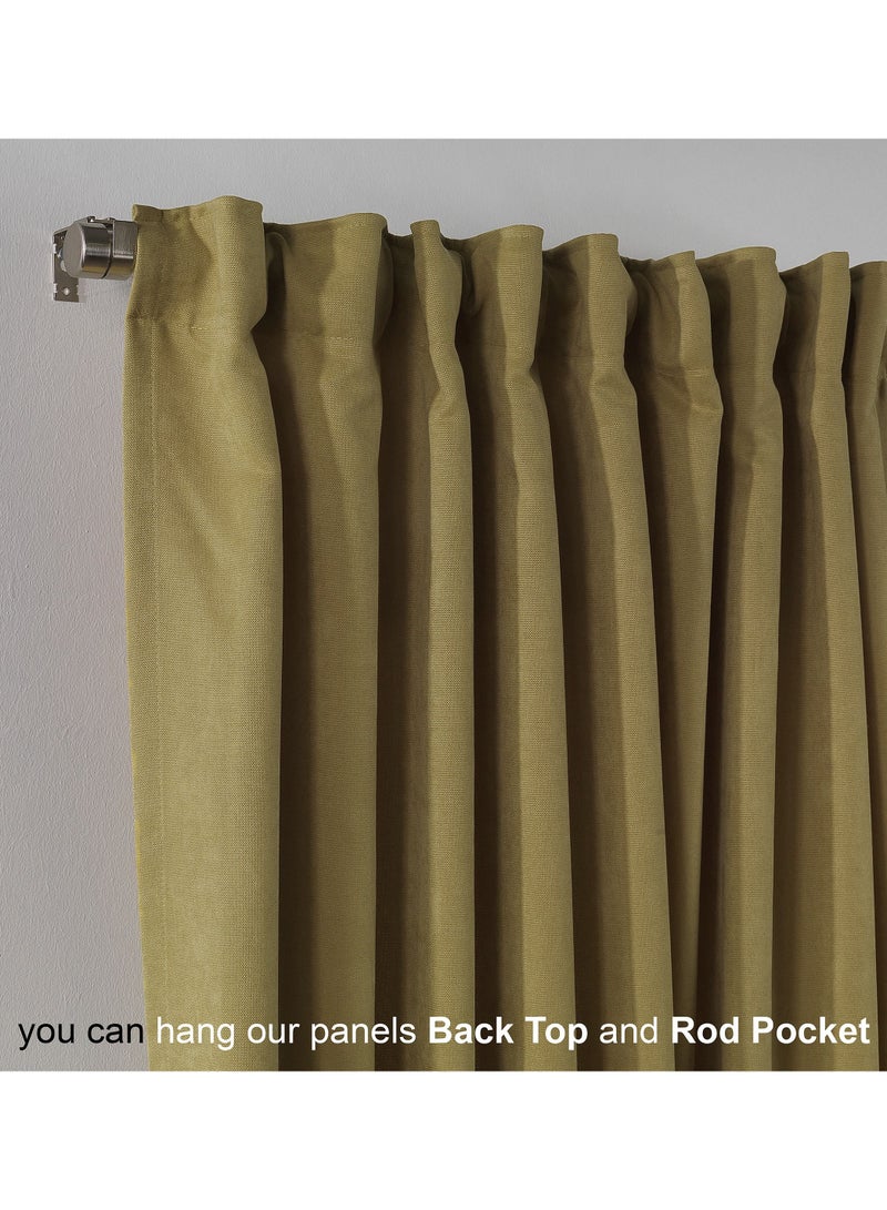 Zeenah Furniture Solid Color Home Decorative Curtains Velvet Look 2 Panels Hanging Back Tap & Rod Pocket Living Room Nursery Room Kitchen Office Windows Home Decoration  - Image 3