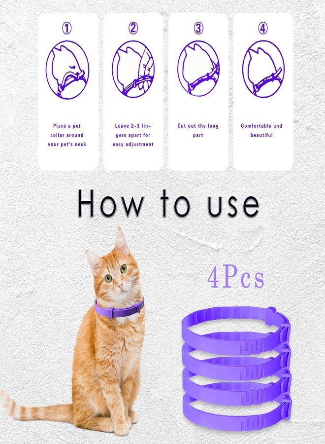 Simnice Calming Collar for Cats - 4 Pack, Cat Calming Collar, Adjustable Cat Pheromone Collars for Anxiety & Stress Relief, Efficient and Comfort (Purple) - Image 3