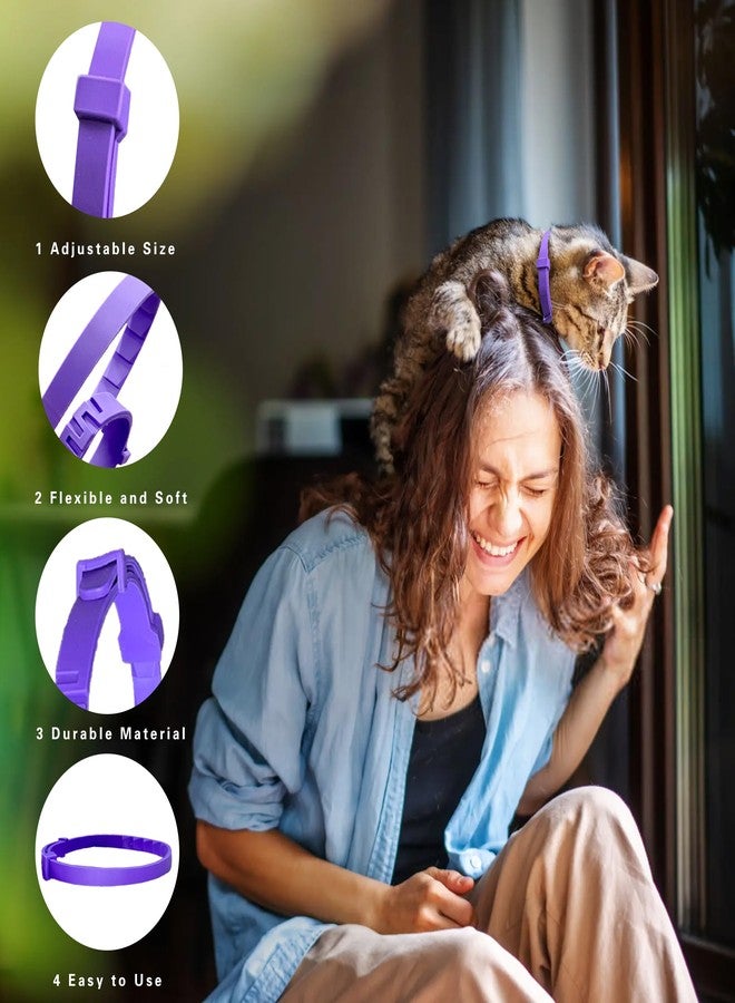 Simnice Calming Collar for Cats - 4 Pack, Cat Calming Collar, Adjustable Cat Pheromone Collars for Anxiety & Stress Relief, Efficient and Comfort (Purple) - Image 4