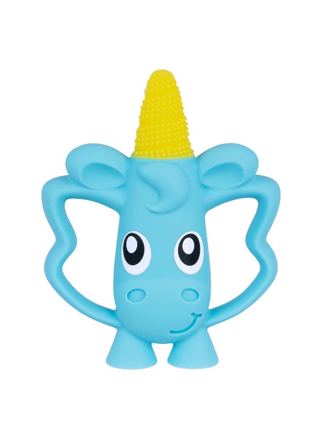 Playgro Clip Clop's Massaging Toothbrush – Baby Teething Toothbrush with Soft Silicone Bristles, Gentle Gum Massage for Infants & Toddlers, Easy-Grip Handle for Oral - Image 1