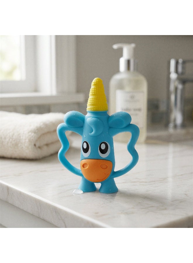 Playgro Clip Clop's Massaging Toothbrush – Baby Teething Toothbrush with Soft Silicone Bristles, Gentle Gum Massage for Infants & Toddlers, Easy-Grip Handle for Oral - Image 4