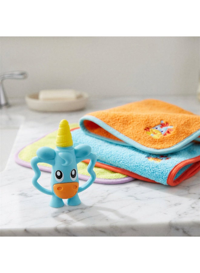Playgro Clip Clop's Massaging Toothbrush – Baby Teething Toothbrush with Soft Silicone Bristles, Gentle Gum Massage for Infants & Toddlers, Easy-Grip Handle for Oral - Image 5