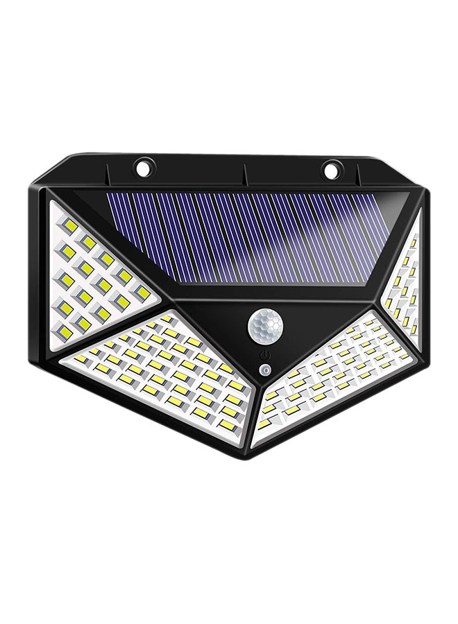 100 LED Solar Security Outdoor Light Black/White 14.3x5.3x10.2centimeter - Image 1
