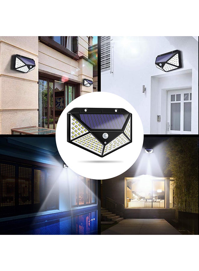 100 LED Solar Security Outdoor Light Black/White 14.3x5.3x10.2centimeter - Image 2