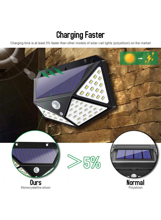 100 LED Solar Security Outdoor Light Black/White 14.3x5.3x10.2centimeter - Image 3
