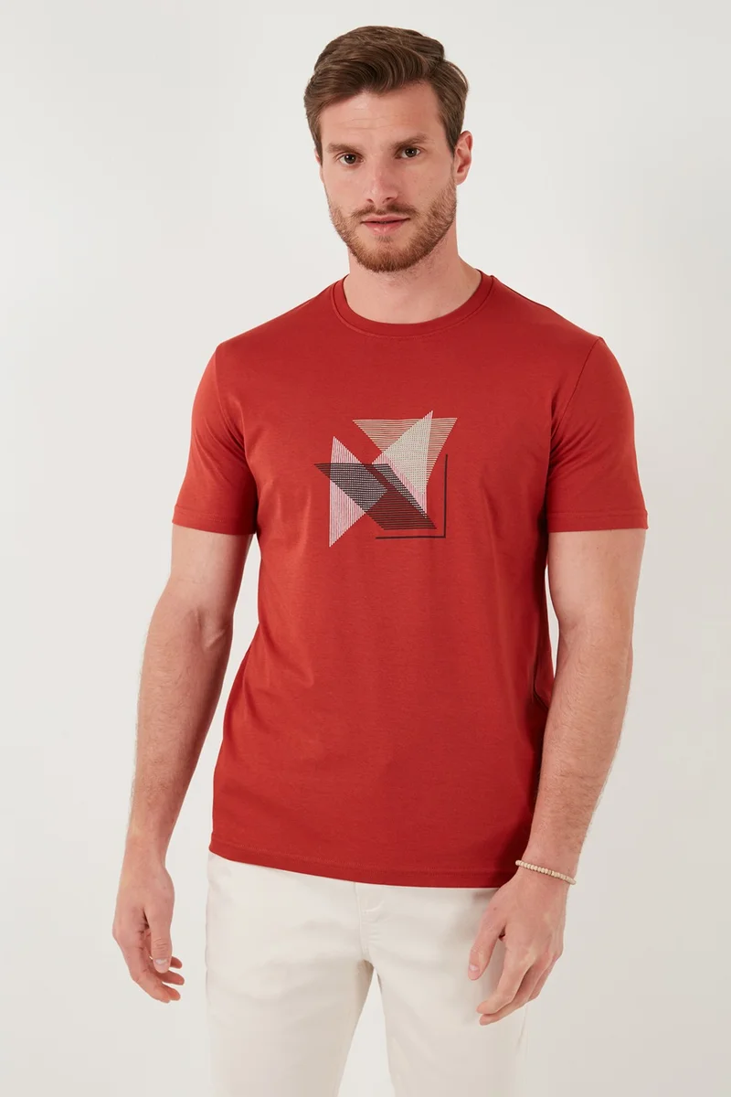 بوراتي Cotton Slim Fit Crew Neck T Shirt Men's T Shirt 646R8290