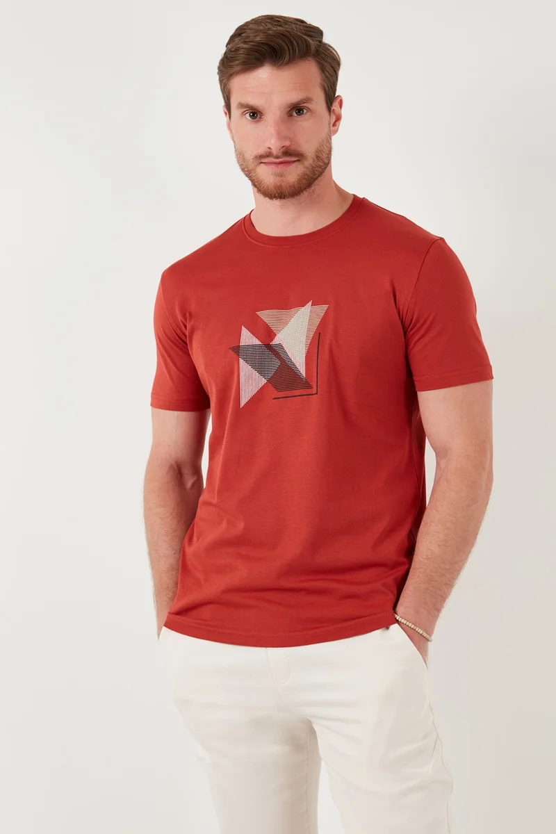 بوراتي Cotton Slim Fit Crew Neck T Shirt Men's T Shirt 646R8290