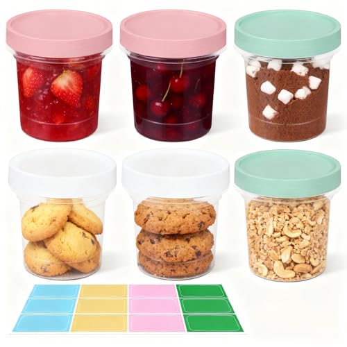 UMETASS 6 Pack 10oz Food Storage Containers, Plastic Containers with Twist Top Lid, Reusable Dishwasher Freezer Safe Airtight, Takeout Container - Ideal for Soup and More - Image 1