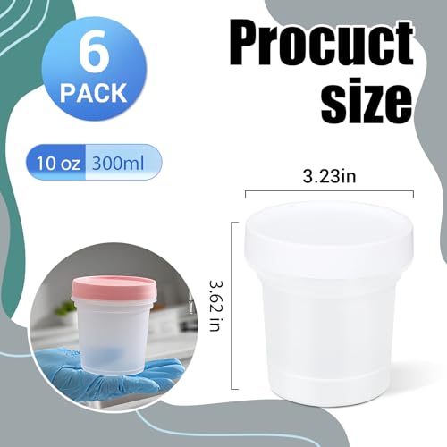 UMETASS 6 Pack 10oz Food Storage Containers, Plastic Containers with Twist Top Lid, Reusable Dishwasher Freezer Safe Airtight, Takeout Container - Ideal for Soup and More - Image 3