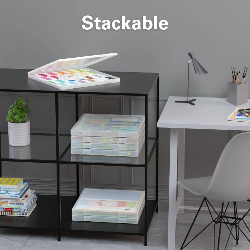 Denkee 12 x 12 Paper Storage, 6 Pack Scrapbook Paper Organizer Storage, Craft Organizers Box, Portable Storage Containers for Board Game, Craft, Art Supplies - Image 5